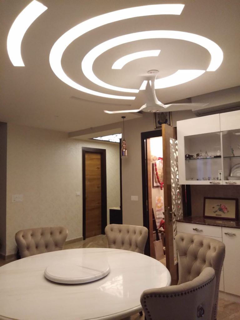 A round carousel dining space